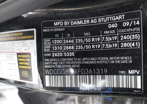 2015 Mercedes-Benz Glk 350 4Matic z USA, uszkodzony, nr VIN WDCGG8JB1FG361319